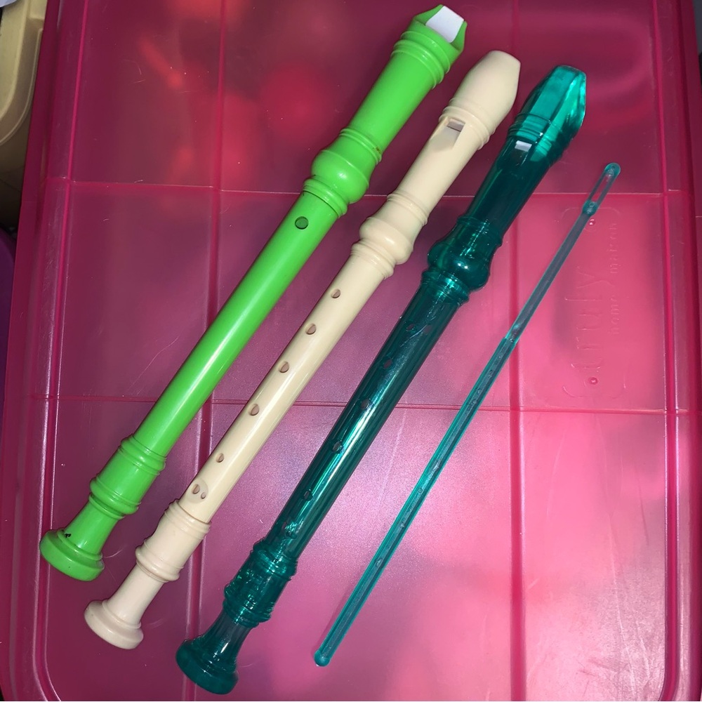 Three recorders and cleaner pipe